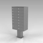 Exterior cluster mailbox on pedestal; height (incl...