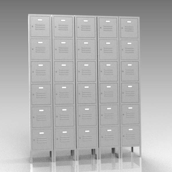 6 unit standard locker; 6ft x 1ft x 15