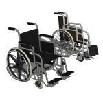 Three wheelchairs in standard 
size.
