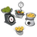 Kitchen Scales with Bowls. Mechanical and digital.