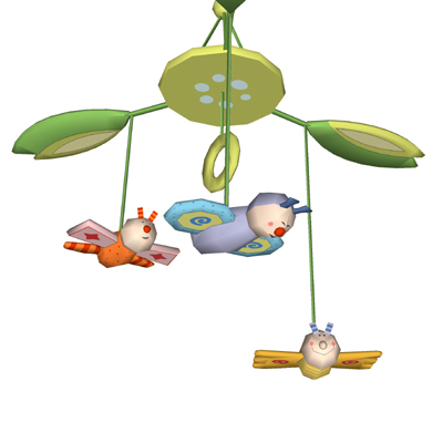 A set of four colorful and playful hanging mobiles.... 