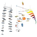 A set of four colorful and playful hanging mobiles...