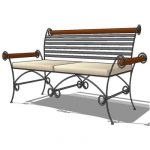 2 seater wrought iron bench