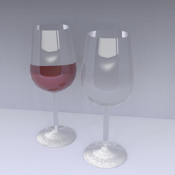 Low-poly wine glasses. 