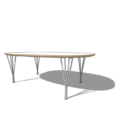 B212, Super Ellipse table by Fritz Hansen, The ser.... 