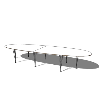B415, Super Ellipse table by Fritz Hansen, The ser.... 