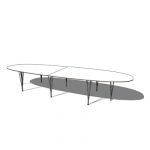 B415, Super Ellipse table by Fritz Hansen, The ser...
