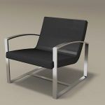 Corbin lounge chair in 3 leather finishes. Render ...