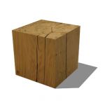 Cube low table by Habiatat, solid oak 300x300x300m...