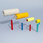 Four paint rollers in different 
sizes