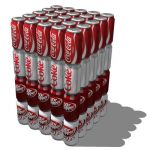 Very low poly soda cans in rows of five (82 faces ...