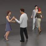 Two couples dancing.