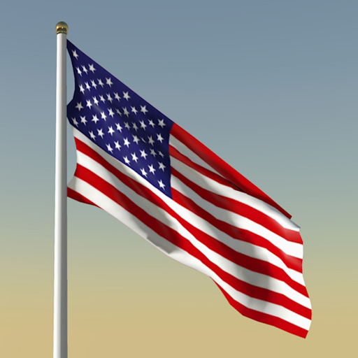 Four full textured US Flag, in 
different positio.... 