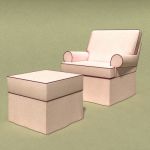This is the Marlowe Rocker and Ottoman set in pink...