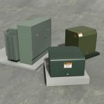 Here is a set of 3 pad mount transformers.