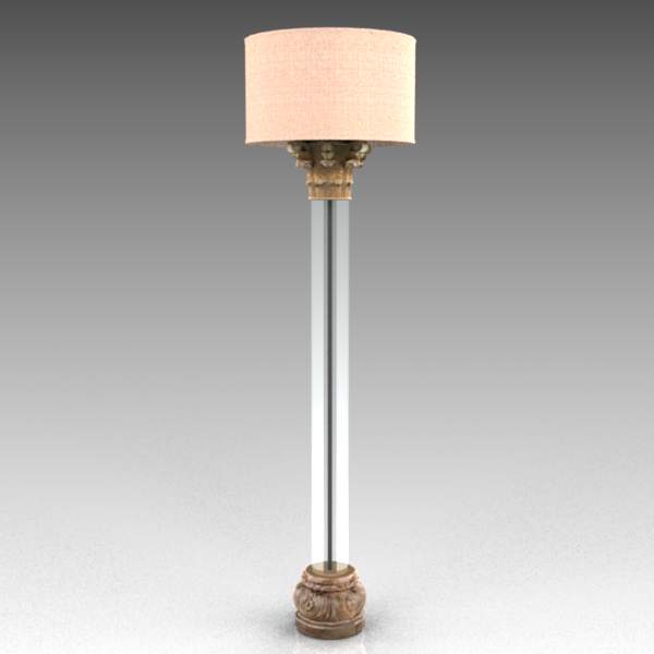 Corinthian column Lucite Floor Lamp from Restorati.... 