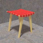 Stool by Jens Risom for Knoll. Cotton canvas woven...