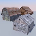 This set contains three models 
of abandoned barn...