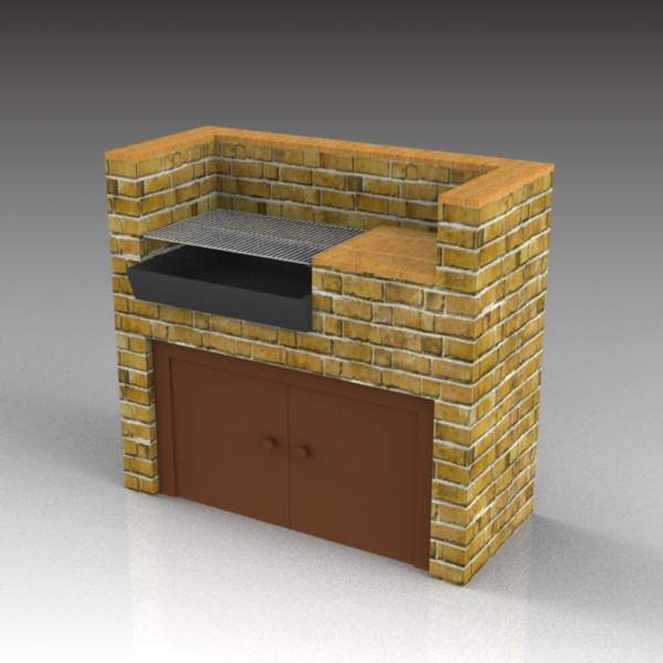 Basic brick barbecue with storage compartment; app.... 
