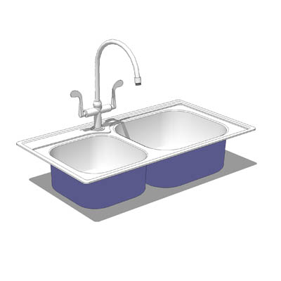 Double Sink 3D Model - FormFonts 3D Models & Textures