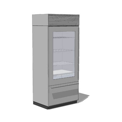 Upright commercial freezer. 