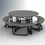 KI Uniframe foldable round table for school cafete...