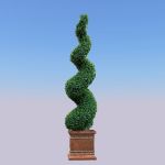 Topiary Spiral. 2D billboard plant in 3D pot and F...