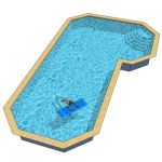 Grecian True L shaped pool measuring 23.5 x 42.5 f...