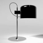 The Oluce Coupe light in both floor and table/desk...