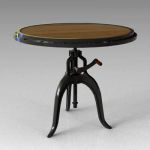 Industrial adjustable height table. 36" diame...
