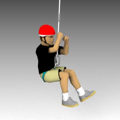 Teenager ziplining.. 