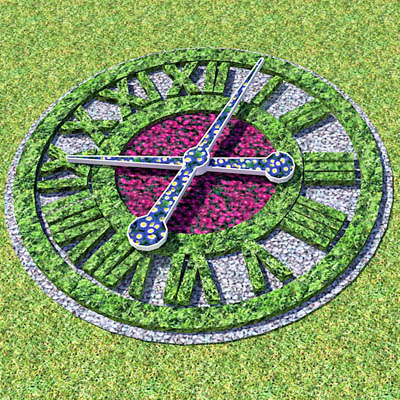 Low poly floral clock. 