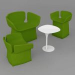 Moroso Bloomy lounge chairs and side table