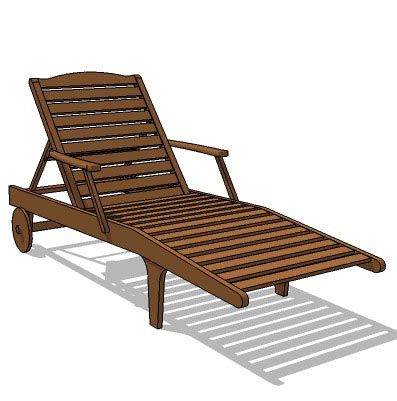 Solid teak deck recliner with wheel for easy
move.... 