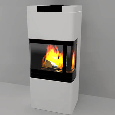 Wood burning stove approximately 3' 
high; and wi.... 