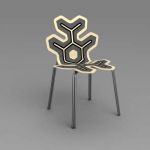 Nanook chair by Moroso; in plywood 
with steel le...