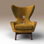 Iconic Adrian Pearsall Cowhide 
wingback lounge c...