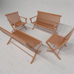 <br>Teak Patio Benches and 
Chairs<br>...