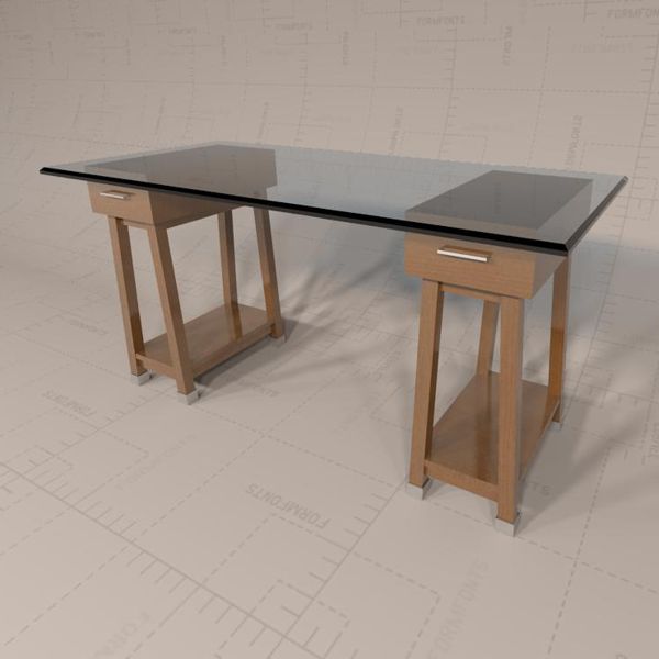 Sawhorse Desk 3d Model Formfonts 3d Models Textures