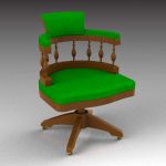 A low-poly captain's chair