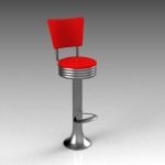 50's style bolt-down diner/bar stool with back and...