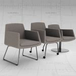 Three different steel tube legged chairs in the st...