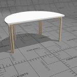 Pikku Kari PPB semi-circular table, 120 x 70 cm, h...