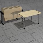 Martin rectangular table, easily foldable and stor...