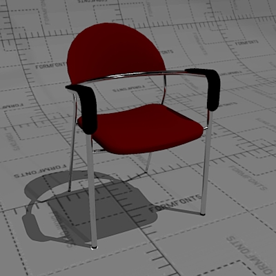 Color chair, frame chromed, seat and back upholste.... 