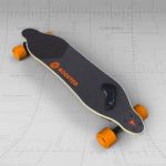 Motorized skateboard with hand control unit and bo...