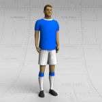 Soccer player standing  in lineup