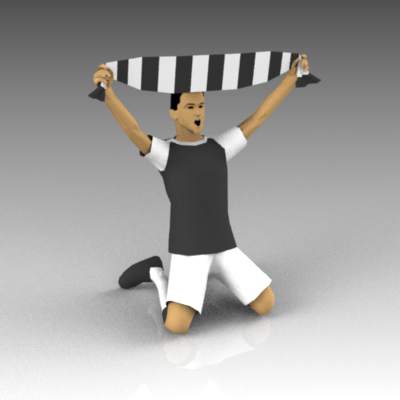 Man 107. Soccer player, waving scarf. The scarf ca.... 