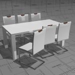 Aldo and Iron dining set, table 180 x 90cm, glossy...