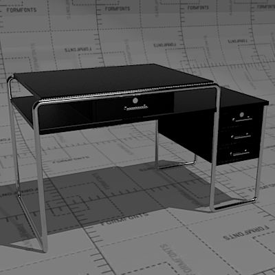 Peb Post Deco Desk 3d Model Formfonts 3d Models Textures